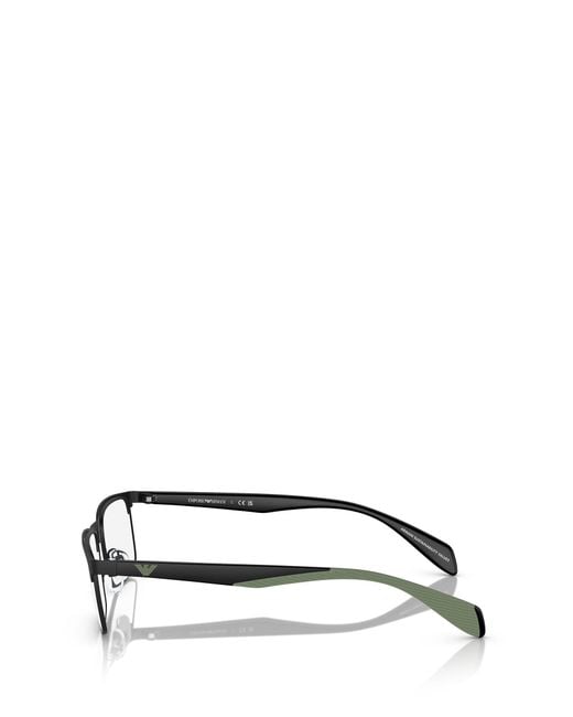 Emporio Armani Metallic Rectangular Frame Glasses for men