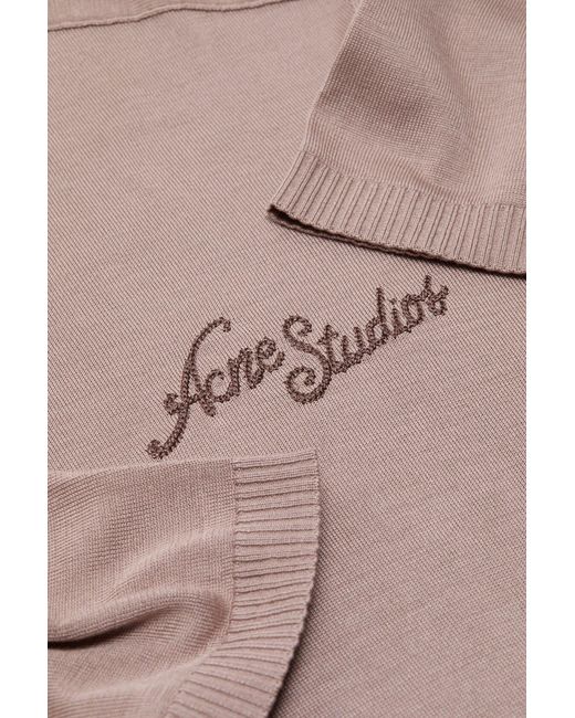 Acne Pink Embroidered Knitted T-Shirt for men