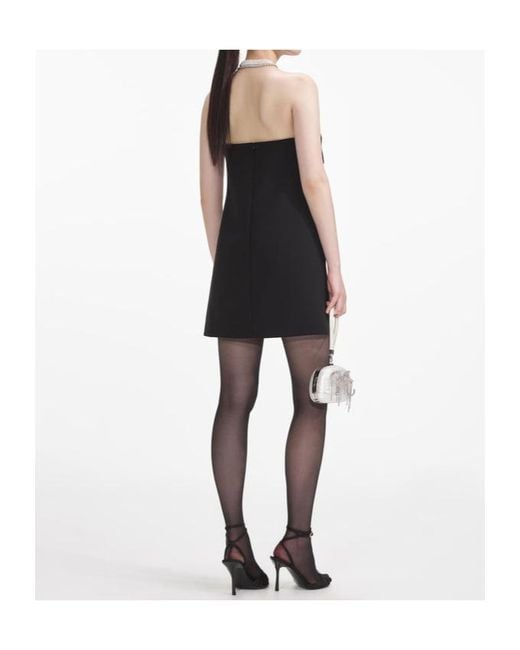 Self-Portrait Black Crepe Bandeau Mini Dress