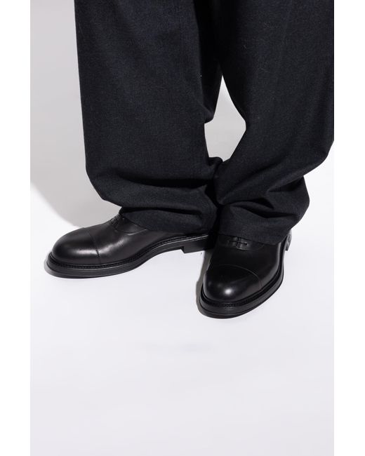 Emporio Armani Cap-Toe Lace-Up Oxford Shoes in Black for Men  display picture 3