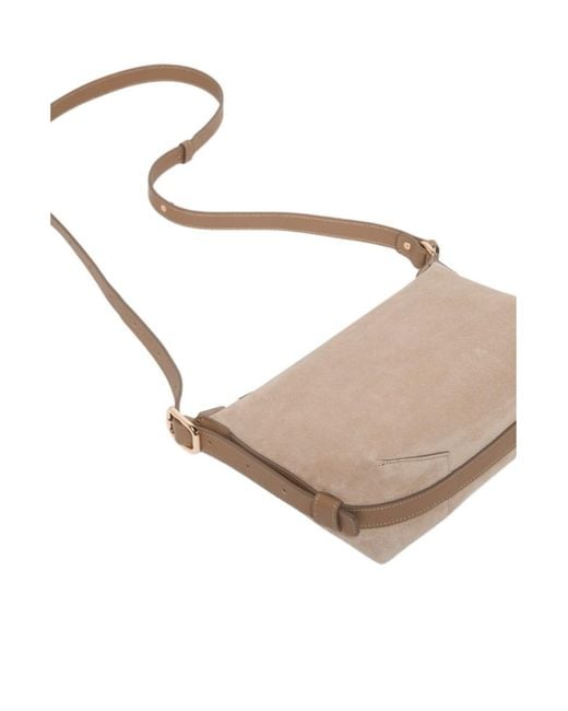 Marella Natural Compact Suede Bag