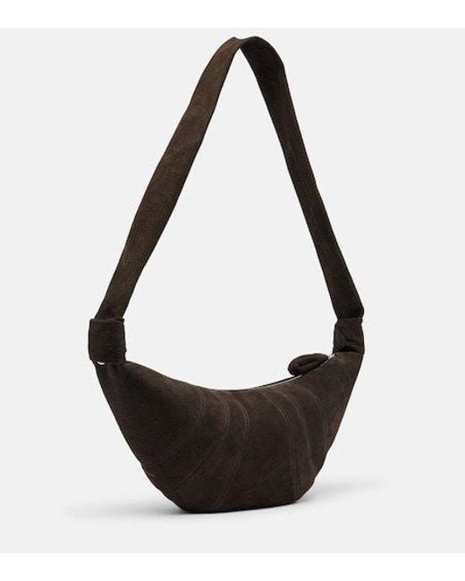 Lemaire Black Croissant Medium Leather Shoulder Bag