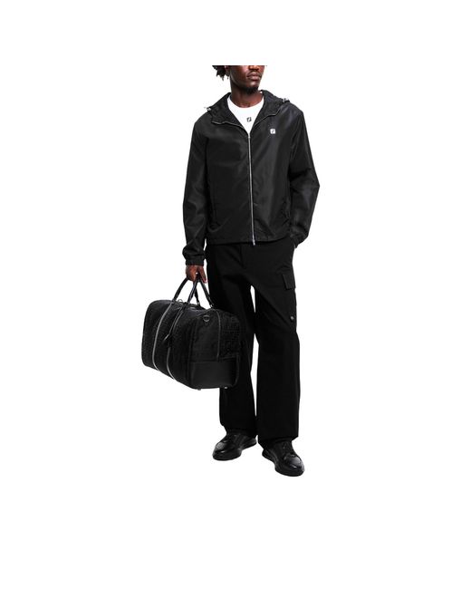Fendi Black Hooded Windbreaker for men