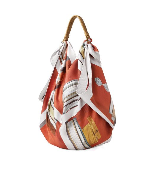 Loro Piana Red The Foulard Library 90 X 90
