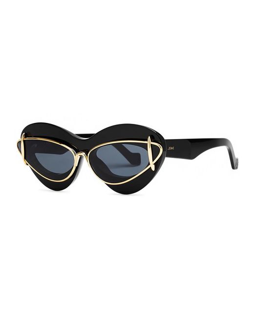 Loewe Blue Double-Frame Cat-Eye Sunglasses