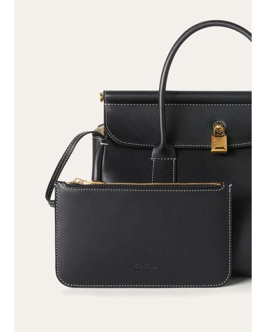 Loro Piana Black Loom Bag L25 Handbag