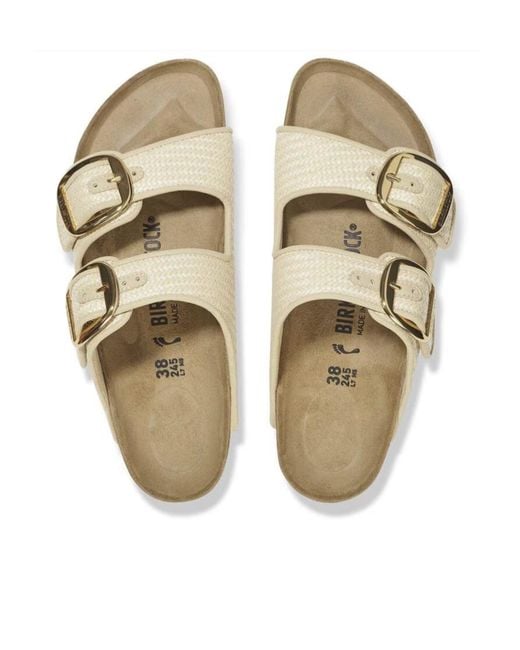 Birkenstock White Textured Double-Strap Flat Sandals