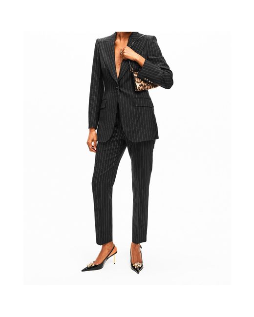 Dolce & Gabbana Black Stripe Tailored Trouser
