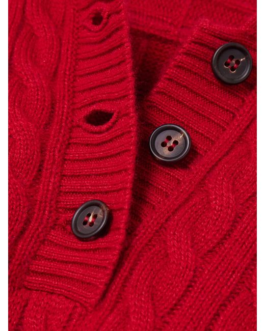 Brunello Cucinelli Red Long-Sleeved Polo Sweater