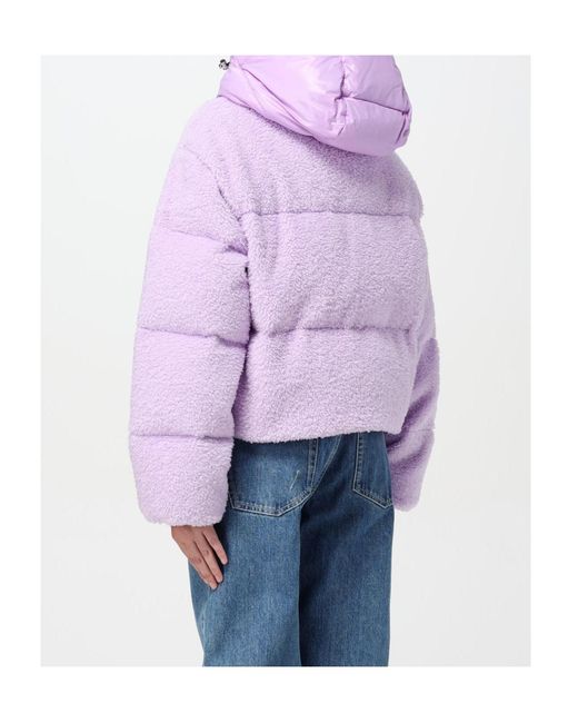 Duvetica Purple Logo Zip-Up Down Jacket