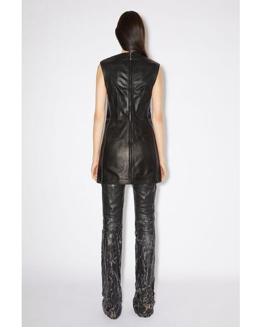 Acne Black Sleeveless Leather Minidress