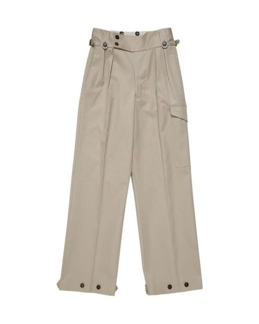 Maison Margiela Gray Buttoned Wide Leg Trousers