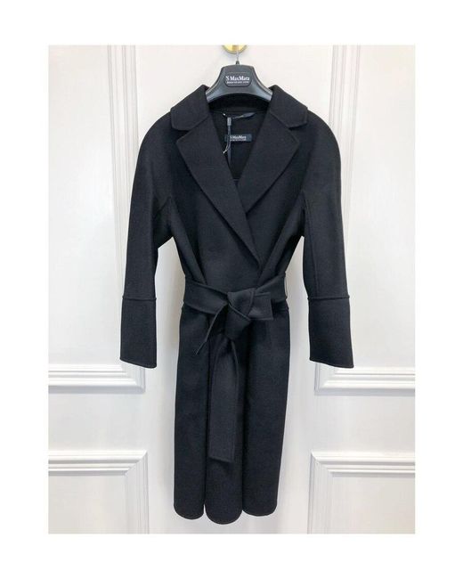 Max Mara Black 'S Arona Belted Long-Sleeved Coat