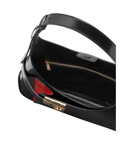 Ferragamo Black Ferragamo Gancini-Buckled Asymmetric Shoulder Bag