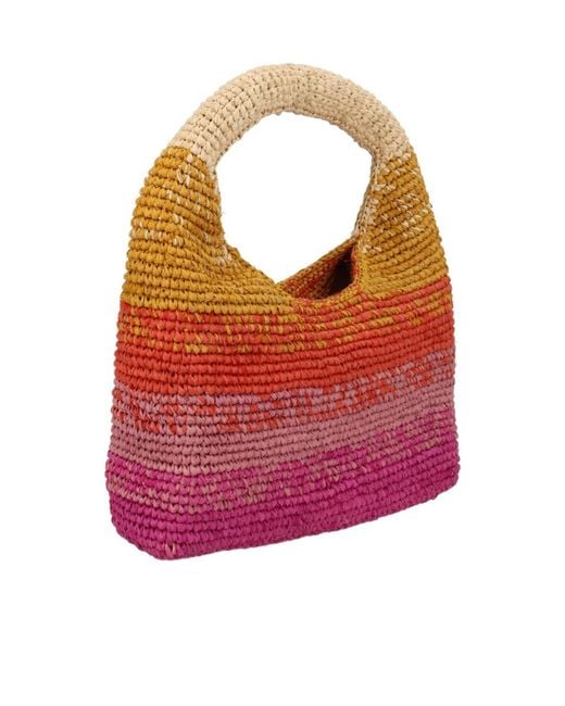 Manebí Pink Manebí Woven Raffia Shoulder Bag