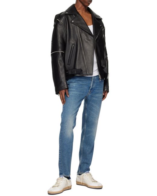 Golden Goose Deluxe Brand Blue Washed Effect Straight Leg Jeans for men