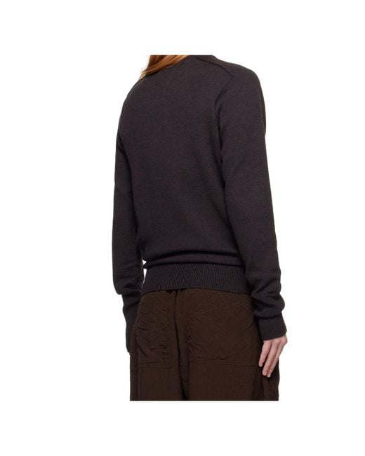 Studio Nicholson Black Inverness V-Neck Sweater