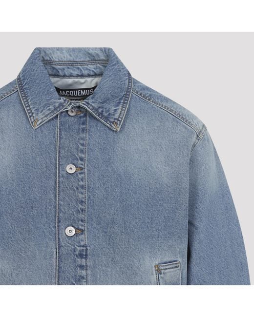 Jacquemus Blue Buttoned Denim Jacket for men