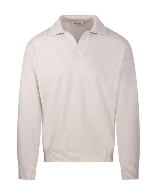 Roberto Collina White Skipper Polo Knitted Sweater for men