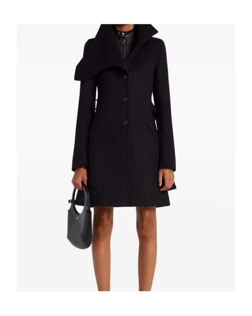 Courreges Black Courrèges Asymmetrical Belt Coat