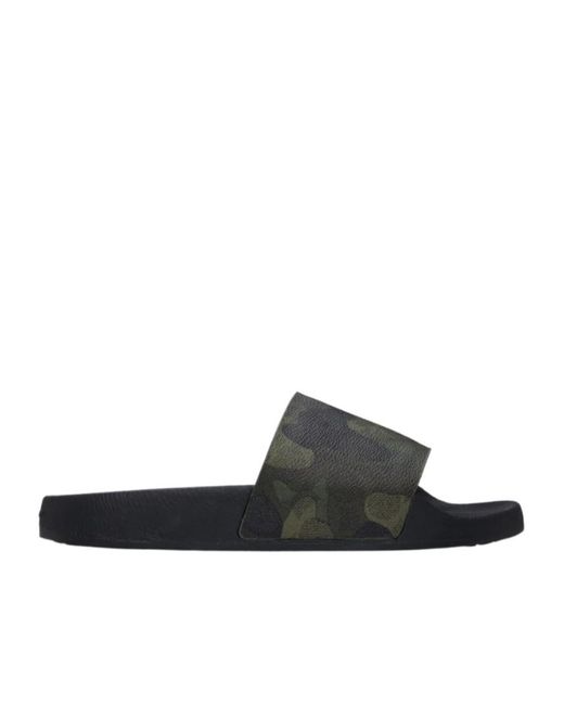 COACH Black Round Toe Slippers for men