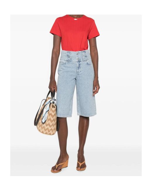 Stine Goya Blue Button-Up Denim Shorts
