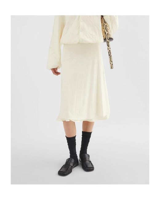 Jil Sander White Jacquard Skirt