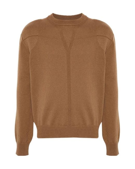 Jil Sander Brown Crew-Neck Sweater for men