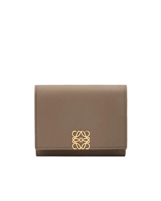 Loewe Brown Anagram Trifold Wallet
