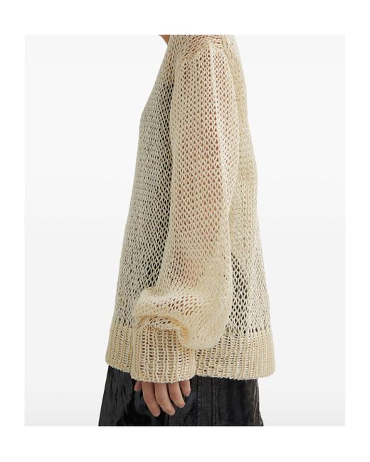 Jil Sander Natural Open Knit Crewneck Jumper