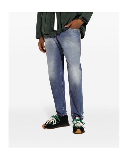 Dolce & Gabbana Blue Belt-Loop Jeans for men