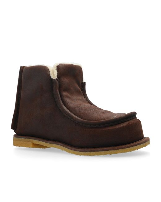 J.W. Anderson Black Shearling-Lined Suede Boots