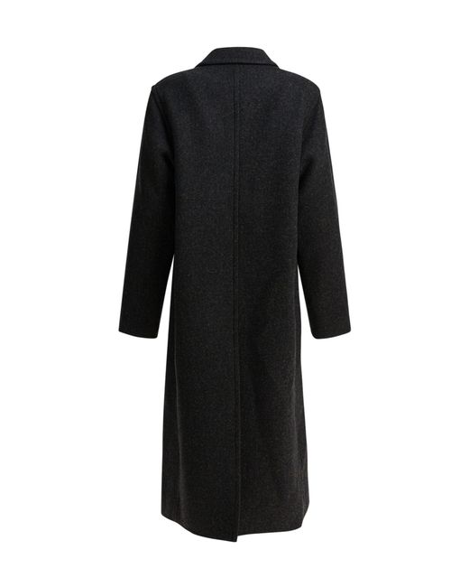 Auralee Black Double-Breasted Coat for men