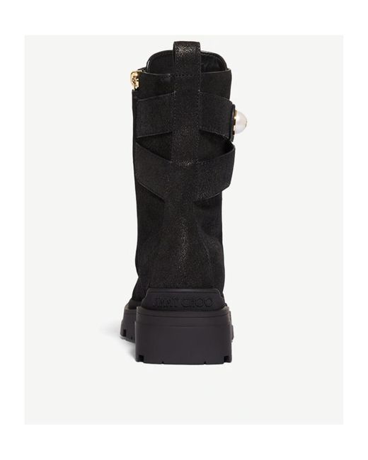 Jimmy Choo Black Lace-Up Boots