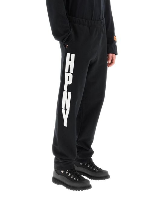 Heron Preston Black Logo-Printed Elasticated Waistband Pants for men