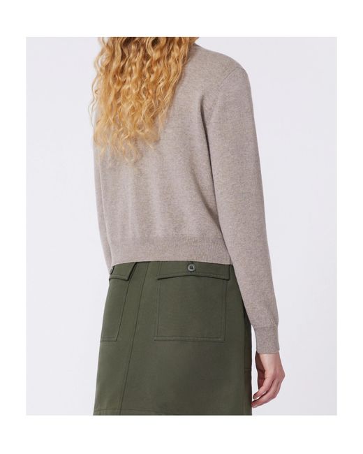 Weekend by Maxmara Gray Crew-Neck Cardigan