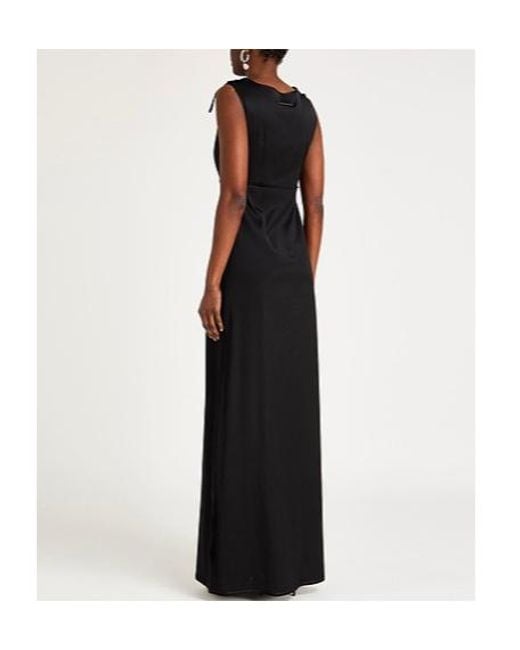 MM6 by Maison Margiela Black Satin Sleeveless Dress