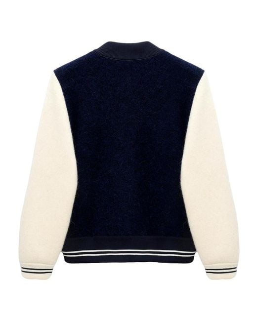 Dorothee Schumacher Blue College Allure Panelled Ribbed Jacket