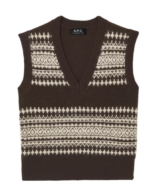 A.P.C. Black V-Neck Knitted Vest