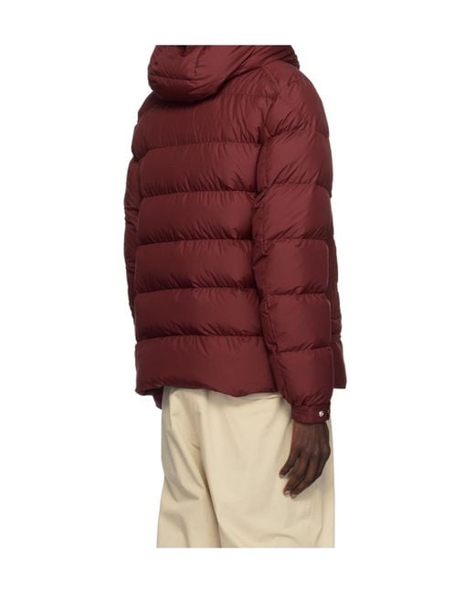 Moncler Red Logo-Patch Padded Jacket for men