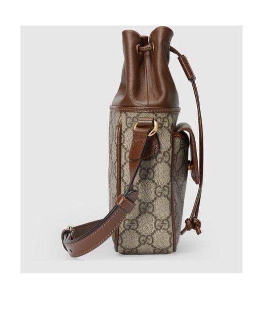 Gucci Brown Small Gg-Canvas Shoulder Bag
