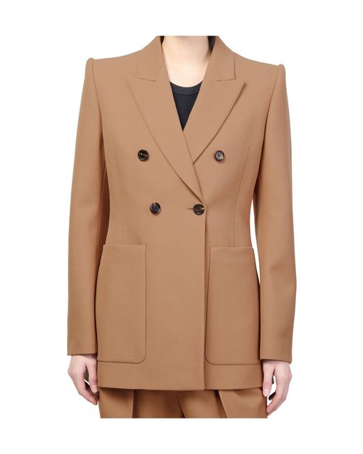 Chloé Natural Double-Breasted Blazer