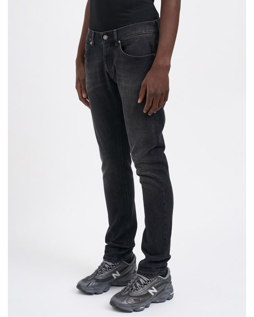 Dondup Black Logo Jeans for men