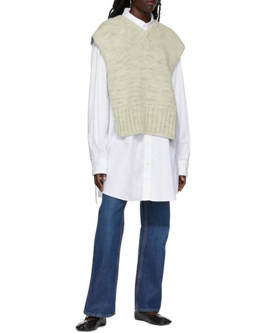 Maison Margiela White Buttoned Long-Sleeved Shirt for men