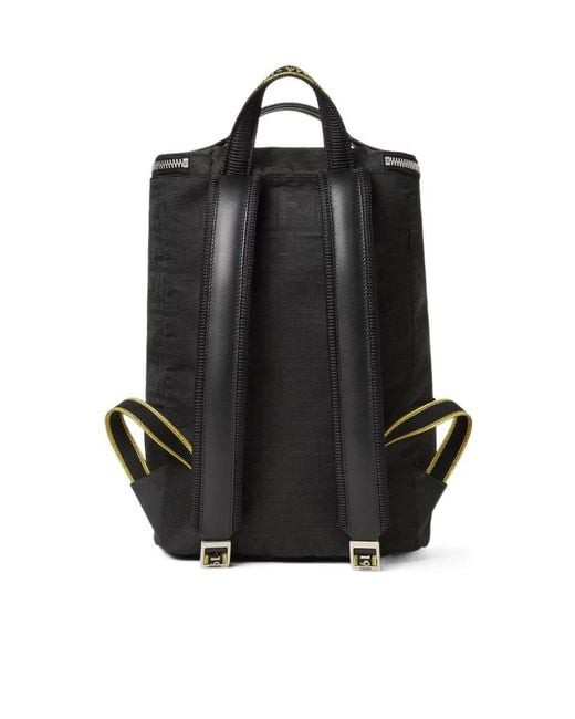 Fendi Black Ff Logo-Jacquard Backpack for men