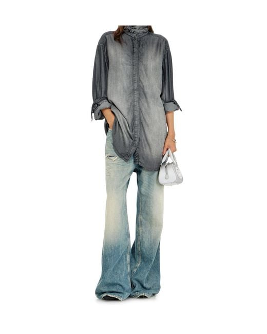 DIESEL Gray Denim Shirt