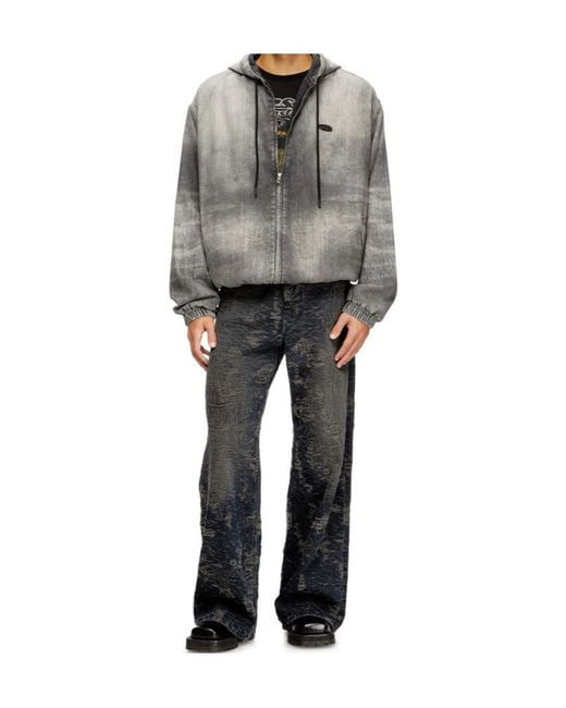 DIESEL Gray D-Offy-S Hooded Jacket for men