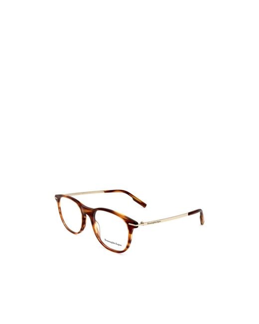Zegna White Oval Frame Glasses for men