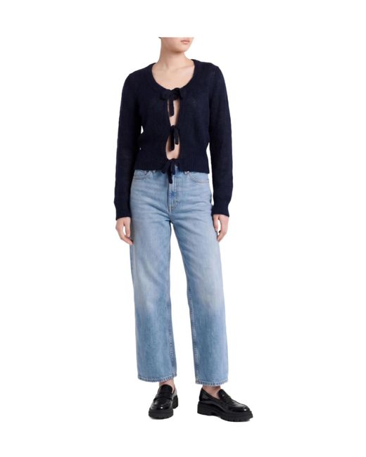Ganni Blue Solid Color Thick Knitted