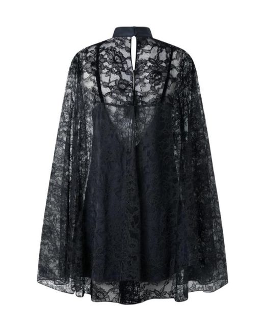 Pinko Black Long-Sleeved Mini Lace Dress